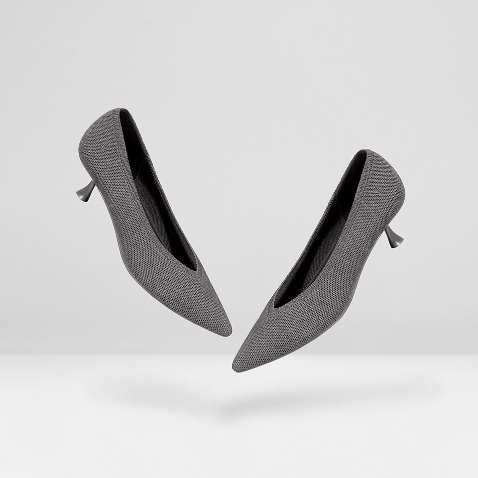 Women's Sustainable, Washable & Comfortable Kitten Heels | Gray | VIVAIA.CO