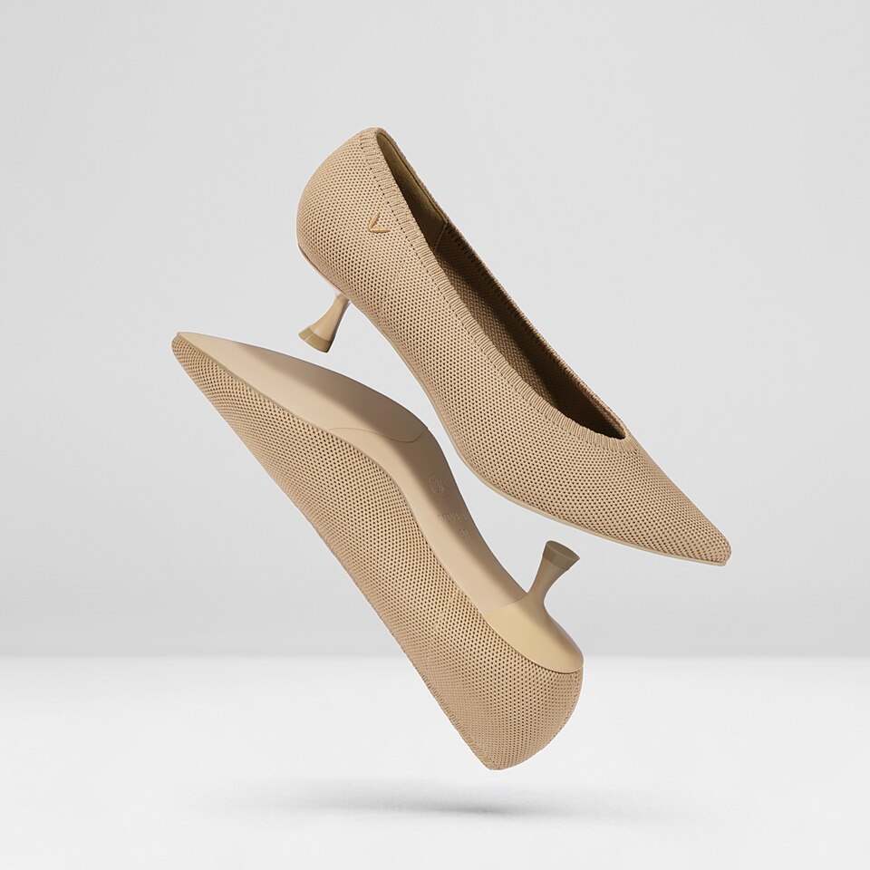 Women's Sustainable, Washable & Comfortable Kitten Heels | Gray | VIVAIA.CO