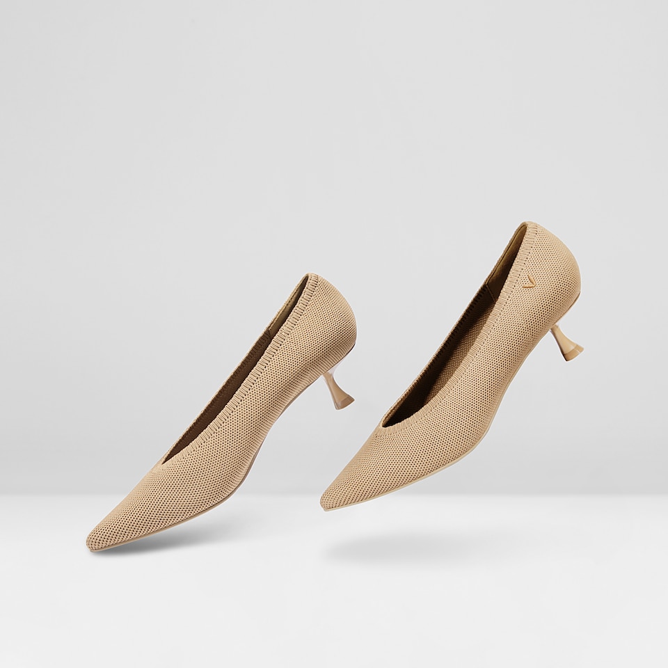 Women's Sustainable, Washable & Comfortable Kitten Heels | Gray | VIVAIA.CO