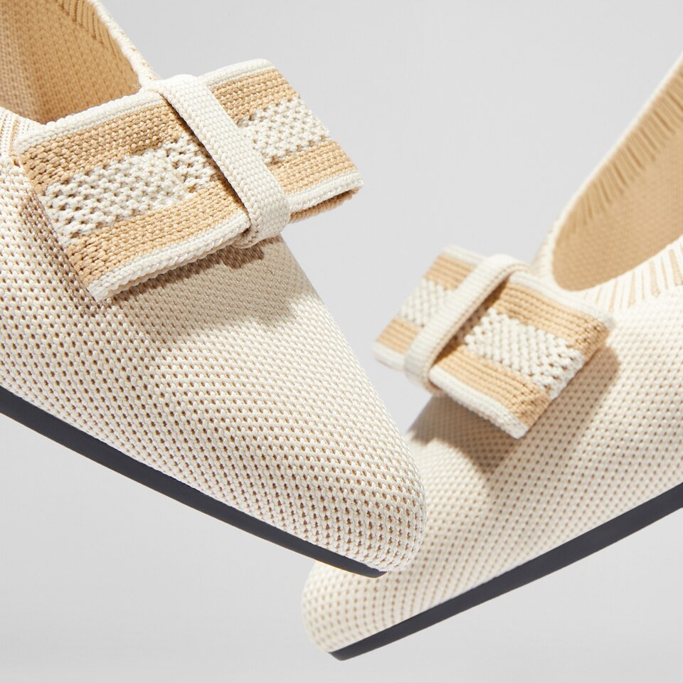 Esther Pointy Flats in Cream Ivory | Women's Sustainable, Washable and Stylish Shoes | VIVAIA