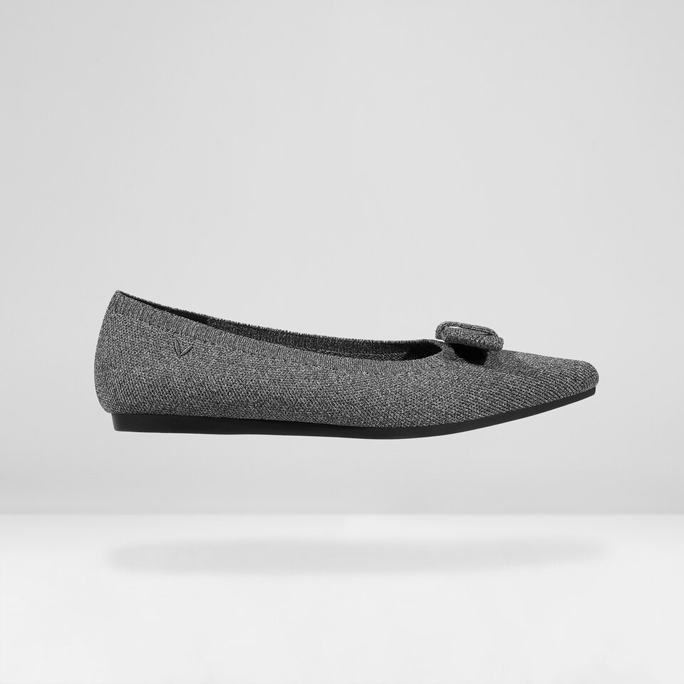 Esther Pointy Flats in Rich Grey | Women's Sustainable, Washable and Stylish Shoes | VIVAIA