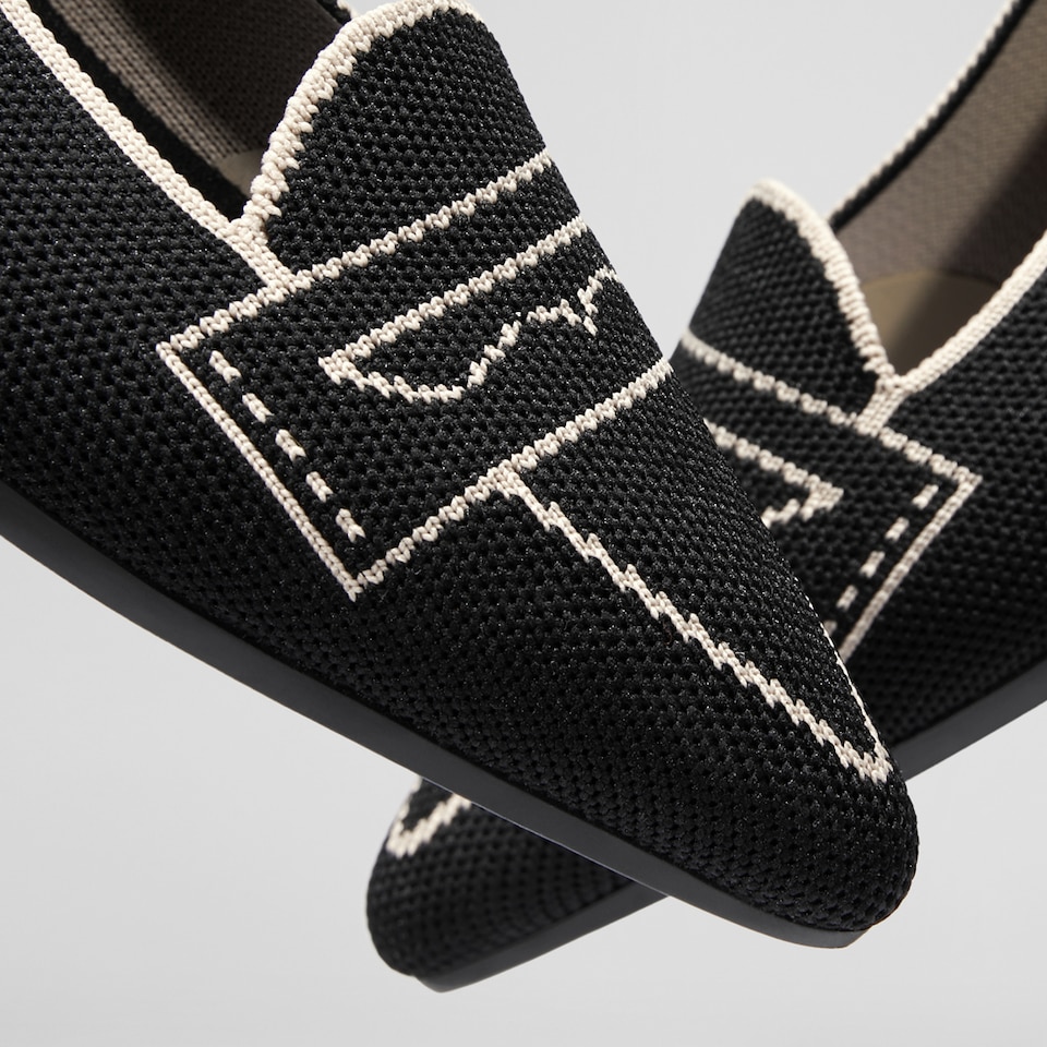 Adele Pointy Flats in Deep Ebony | Women's Sustainable, Washable and Stylish Black Shoes | VIVAIA