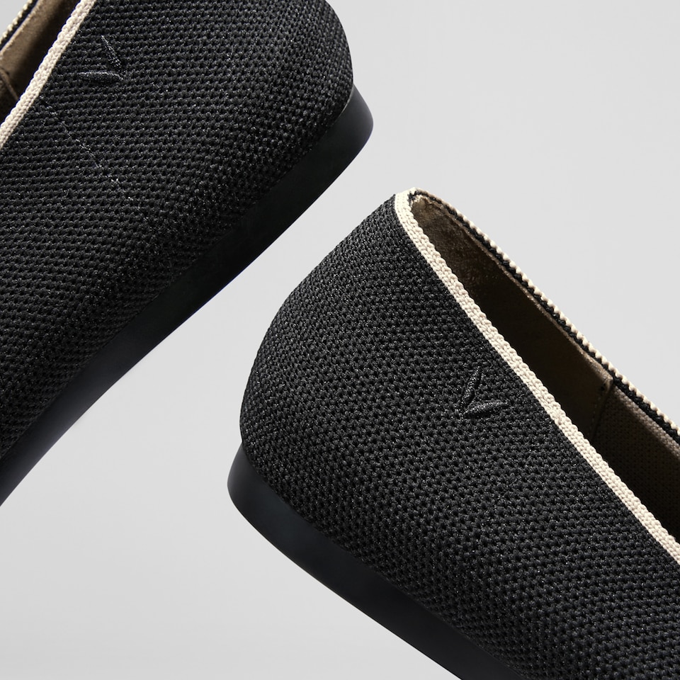 Adele Pointy Flats in Deep Ebony | Women's Sustainable, Washable and Stylish Black Shoes | VIVAIA