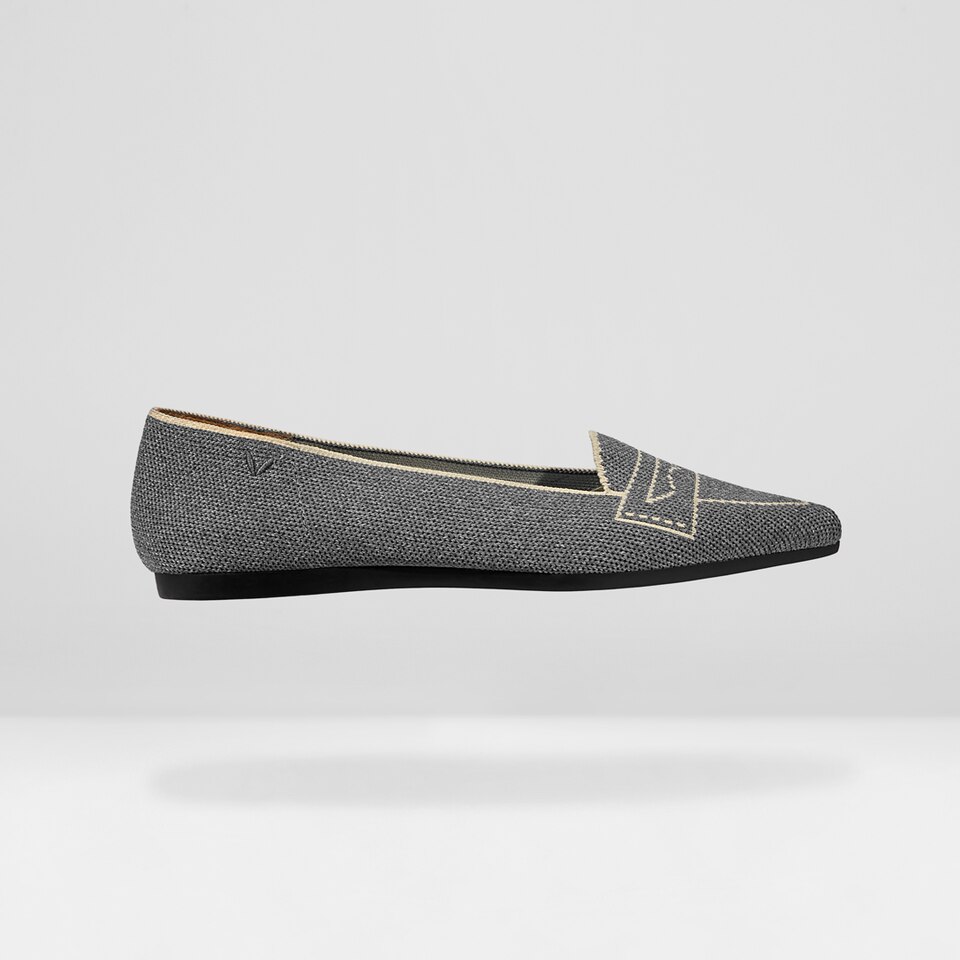 Adele Pointy Flats in Rich Grey | Women's Sustainable, Washable and Stylish Shoes | VIVAIA