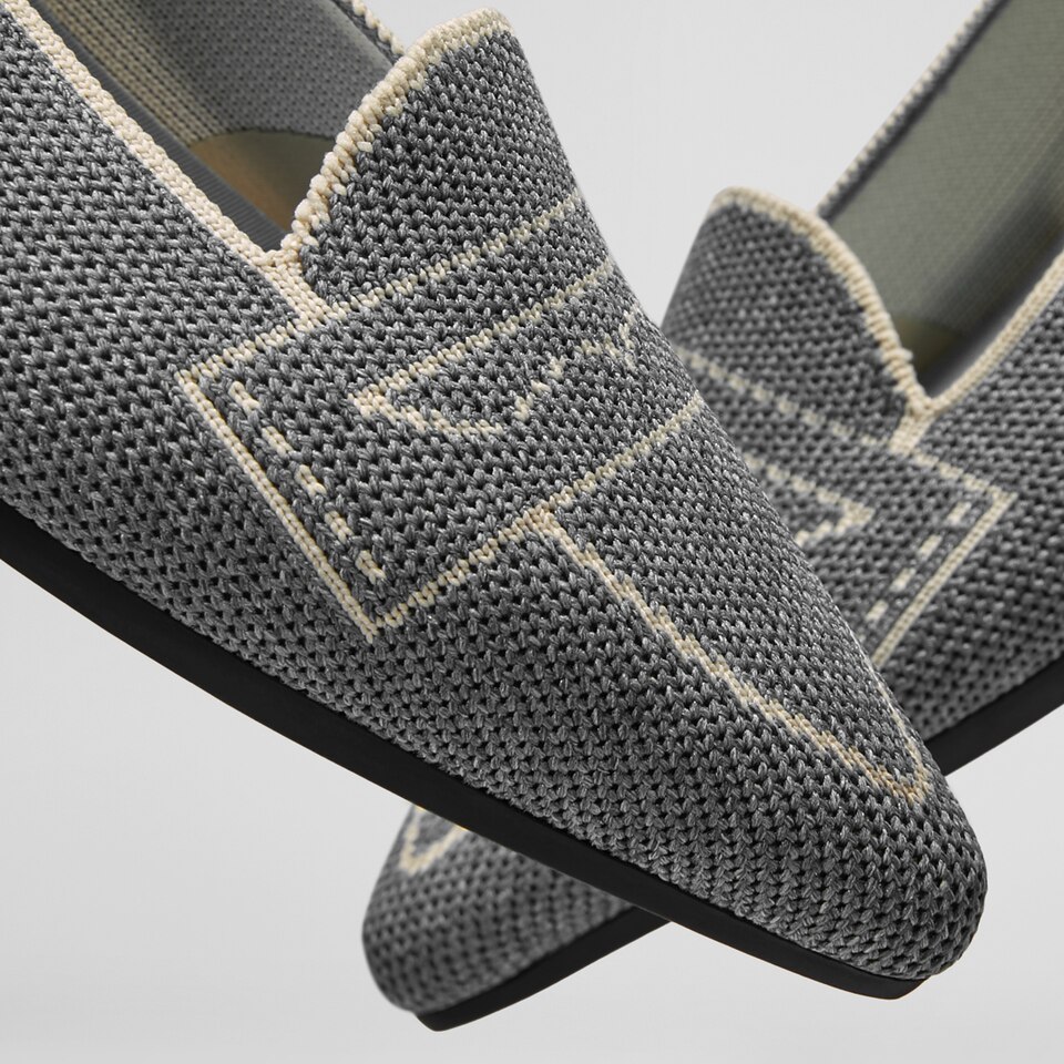 Adele Pointy Flats in Rich Grey | Women's Sustainable, Washable and Stylish Shoes | VIVAIA