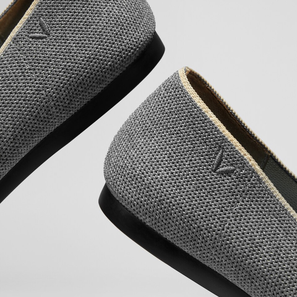 Adele Pointy Flats in Rich Grey | Women's Sustainable, Washable and Stylish Shoes | VIVAIA