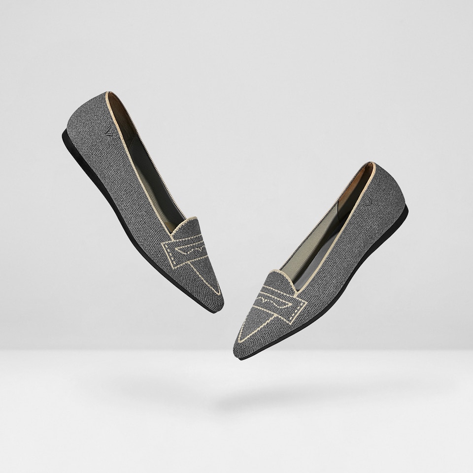 Adele Pointy Flats in Rich Grey | Women's Sustainable, Washable and Stylish Shoes | VIVAIA