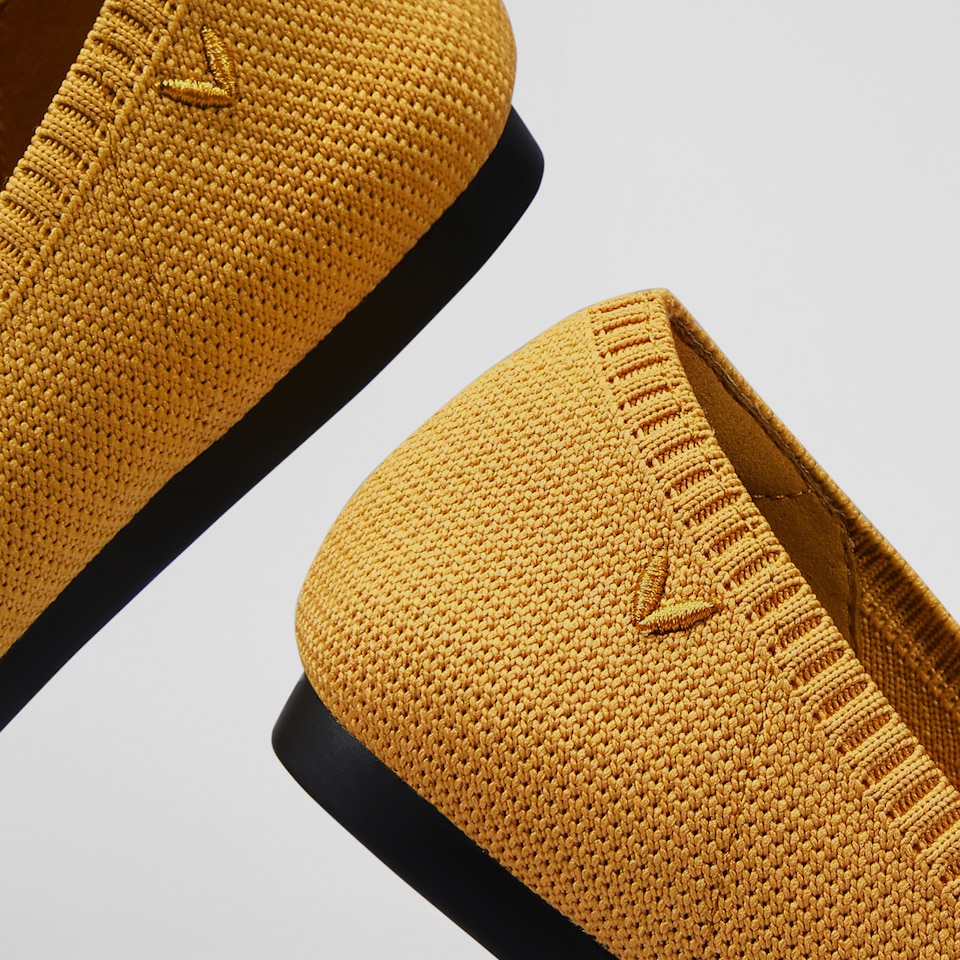 Aria 2.0 Pointy Flats in Mustard Yellow | Women's Sustainable, Washable and Stylish Shoes | VIVAIA