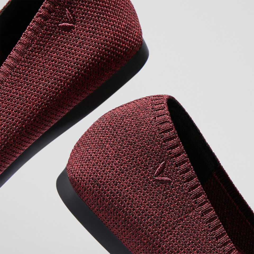 Aria 2.0 Pointy Flats in Garnet Red | Women's Sustainable, Washable and Stylish Shoes | VIVAIA