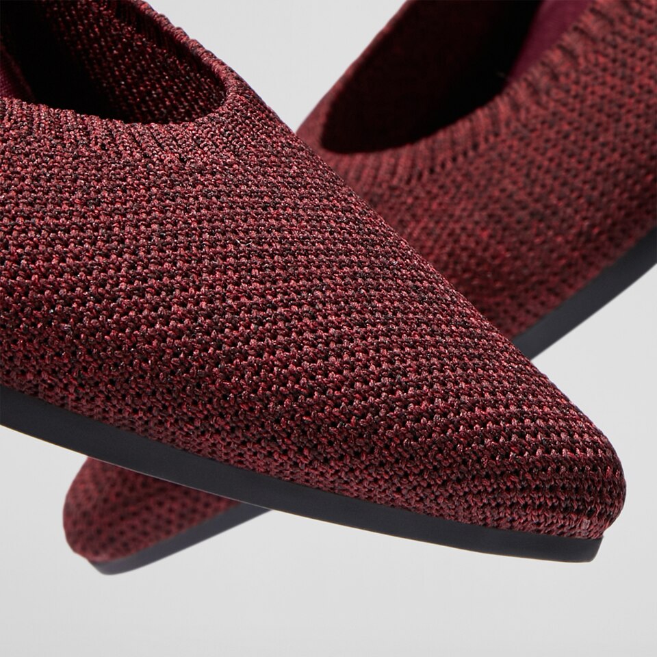 Aria 2.0 Pointy Flats in Garnet Red | Women's Sustainable, Washable and Stylish Shoes | VIVAIA