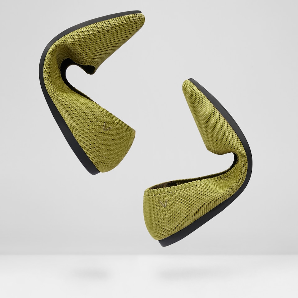 Aria 2.0 Pointy Flats in Olive Green | Women's Sustainable, Washable and Stylish Shoes | VIVAIA