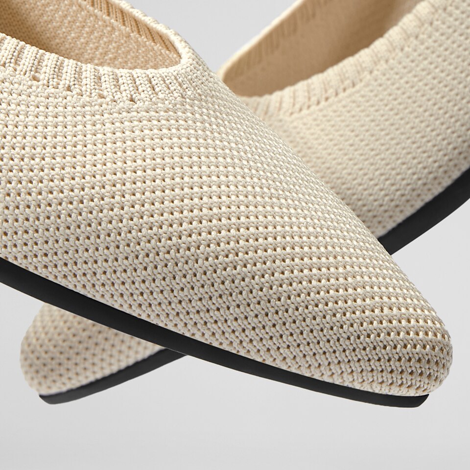 Aria 2.0 Pointy Flats in Natural Peach | Women's Sustainable, Washable and Stylish Shoes | VIVAIA