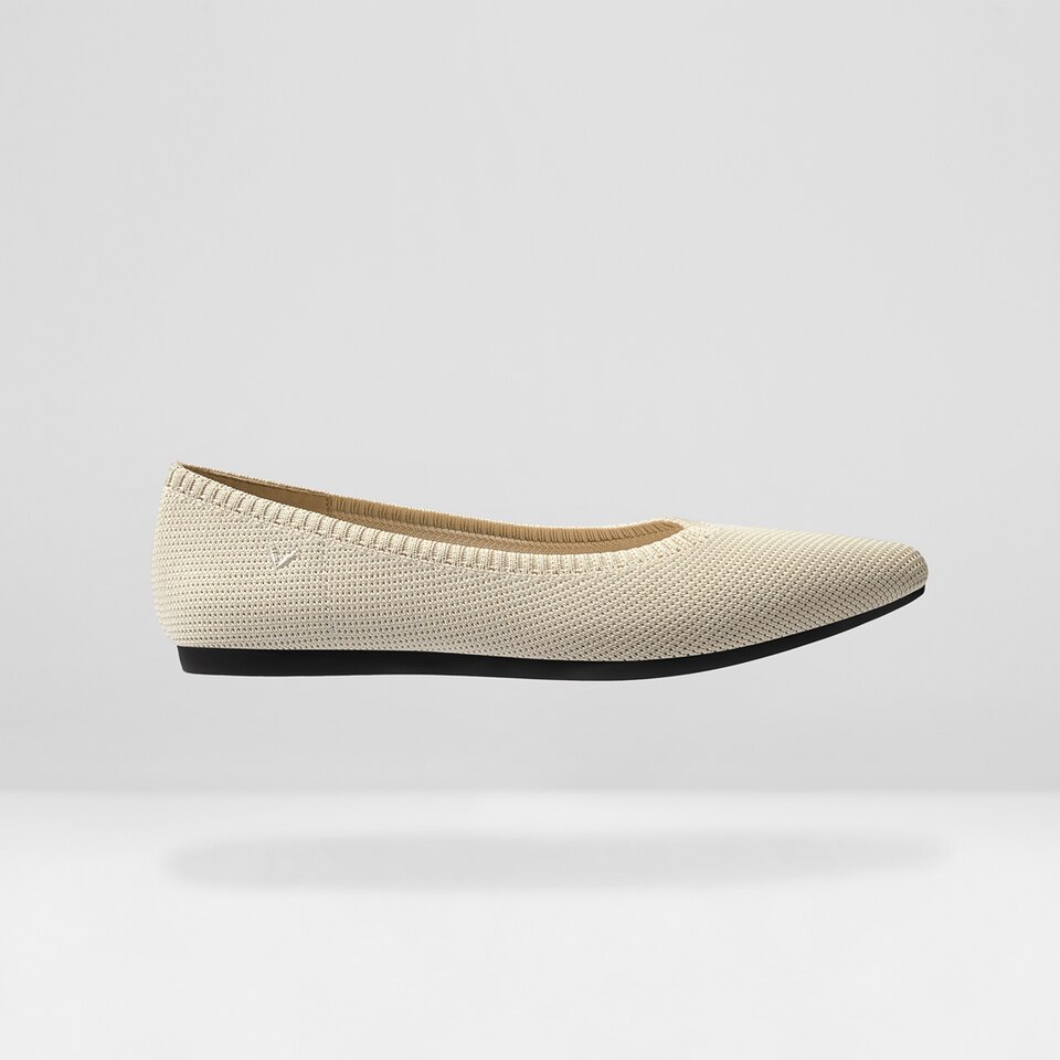 Aria 2.0 Pointy Flats in Natural Peach | Women's Sustainable, Washable and Stylish Shoes | VIVAIA