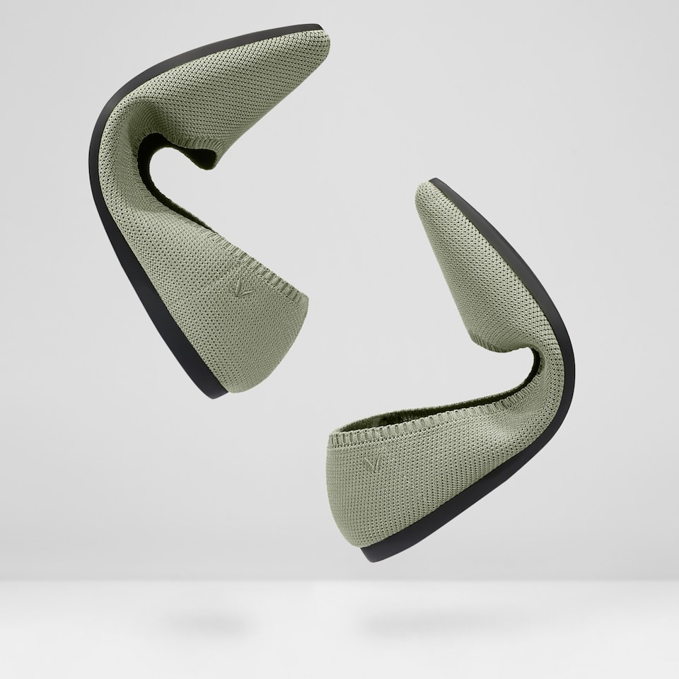 Aria 2.0 Pointy Flats in Mint Gray | Women's Sustainable, Washable and Stylish Shoes | VIVAIA