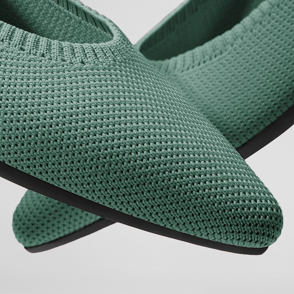 Aria 2.0 Pointy Flats in Teal Green | Women's Sustainable, Washable and Stylish Shoes | VIVAIA