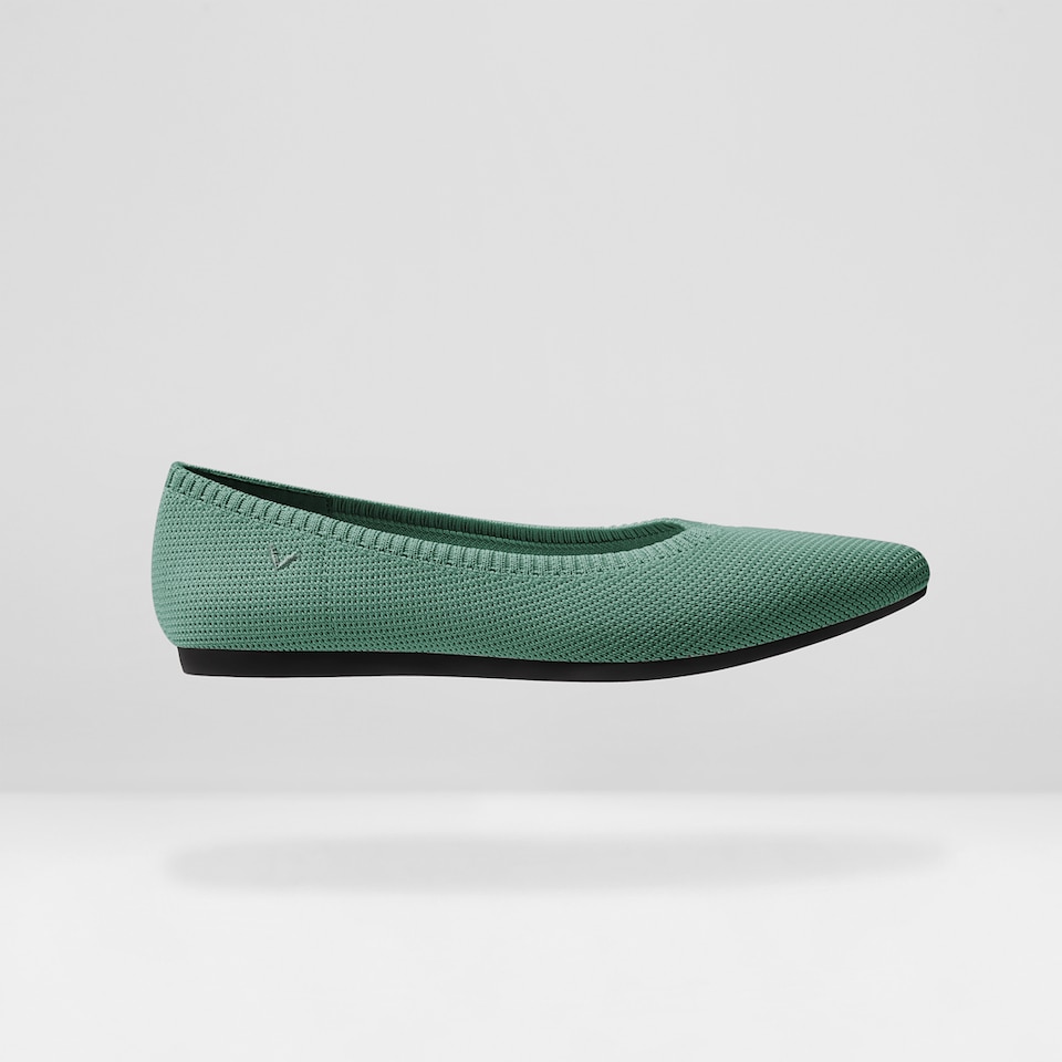 Aria 2.0 Pointy Flats in Teal Green | Women's Sustainable, Washable and Stylish Shoes | VIVAIA