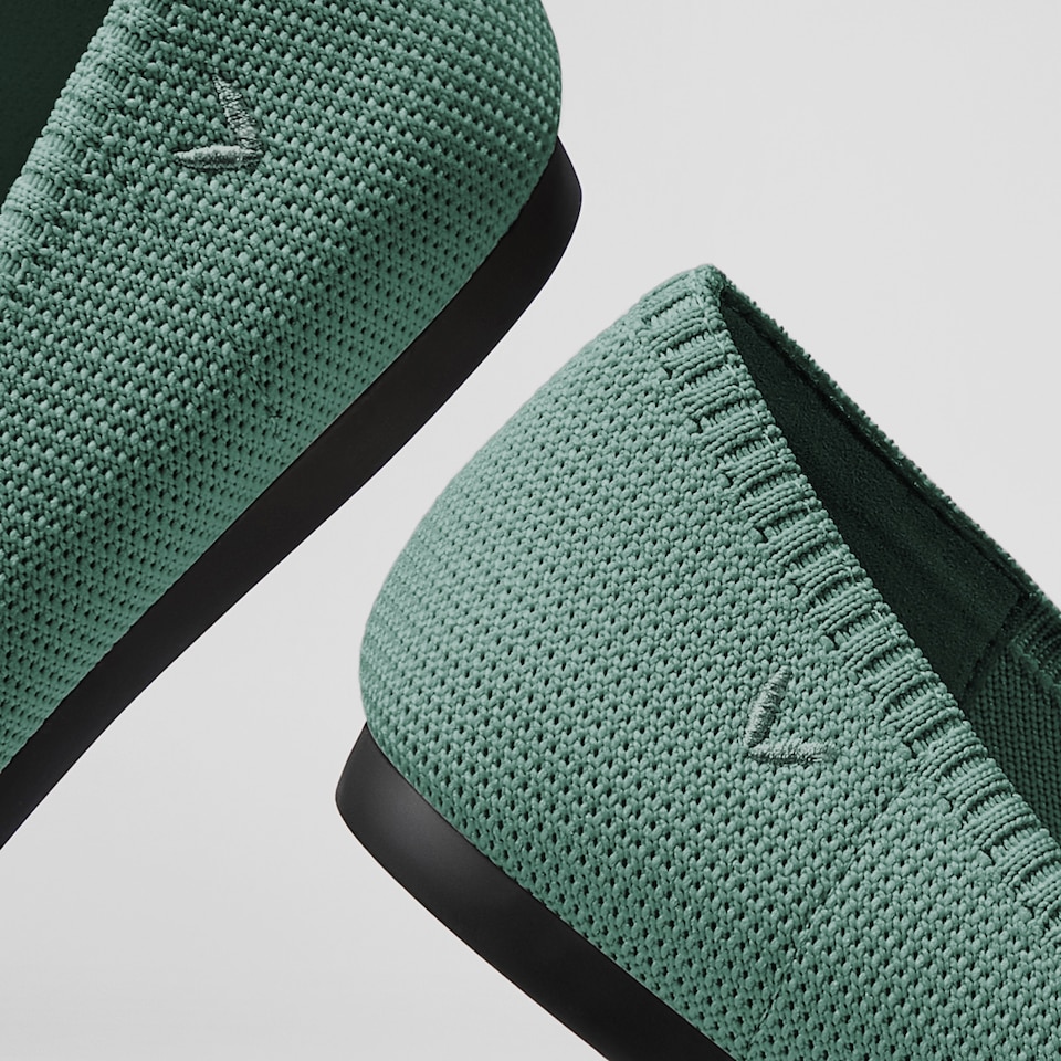 Aria 2.0 Pointy Flats in Teal Green | Women's Sustainable, Washable and Stylish Shoes | VIVAIA