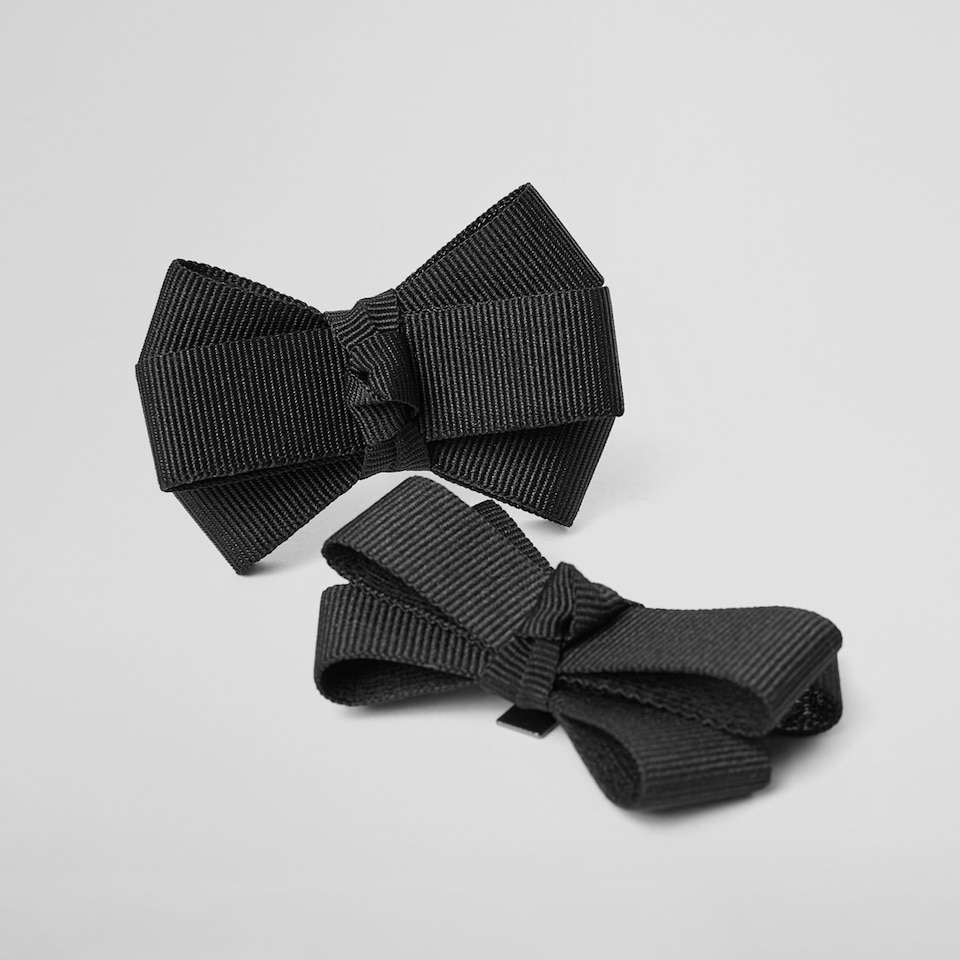 Dora Removable Bows in Solid Black | Adorn Your VIVAIA Shoes