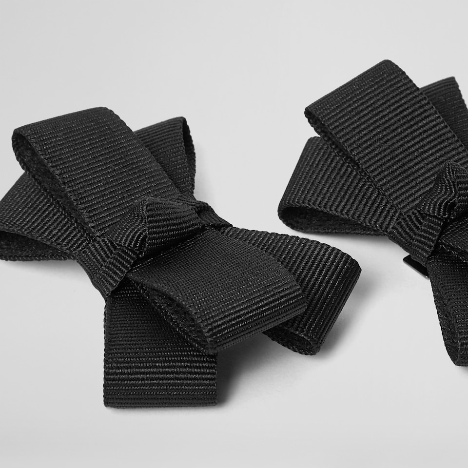 Dora Removable Bows in Solid Black | Adorn Your VIVAIA Shoes
