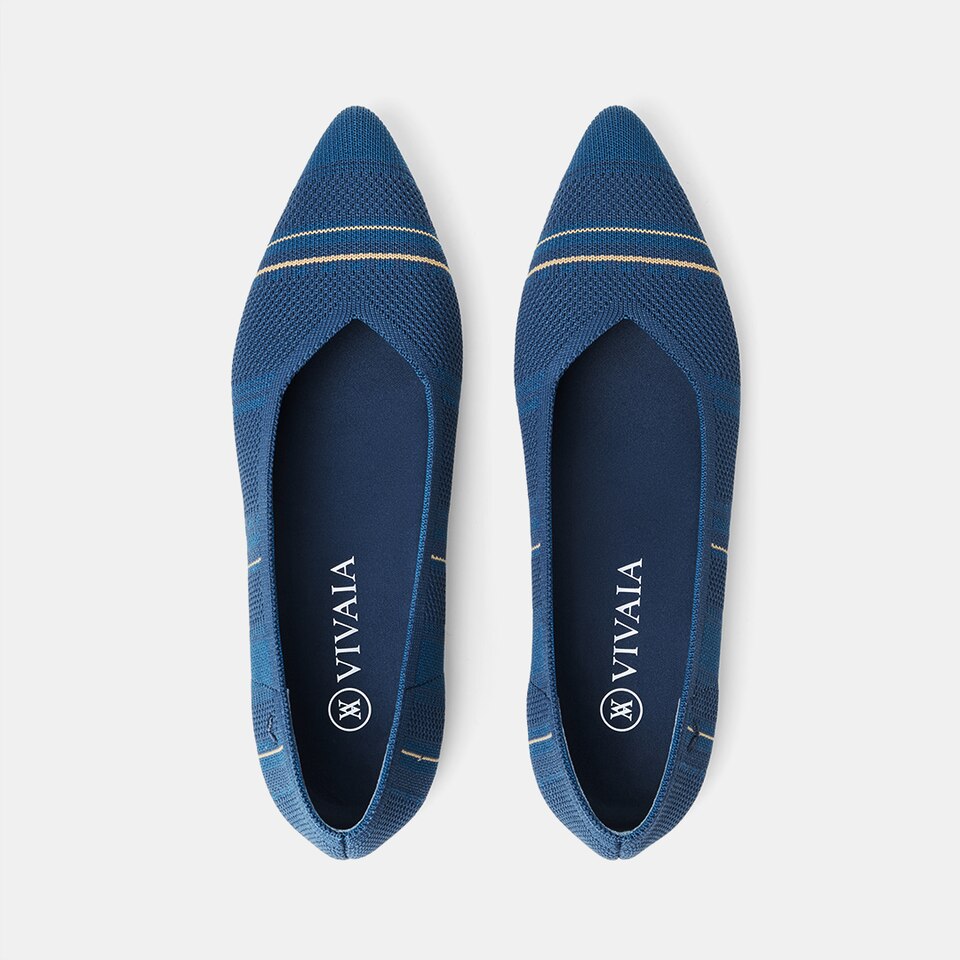 Avis Pointed-toe Flats in Denim Blue | Women's Sustainable, Washable and Stylish Shoes | VIVAIA