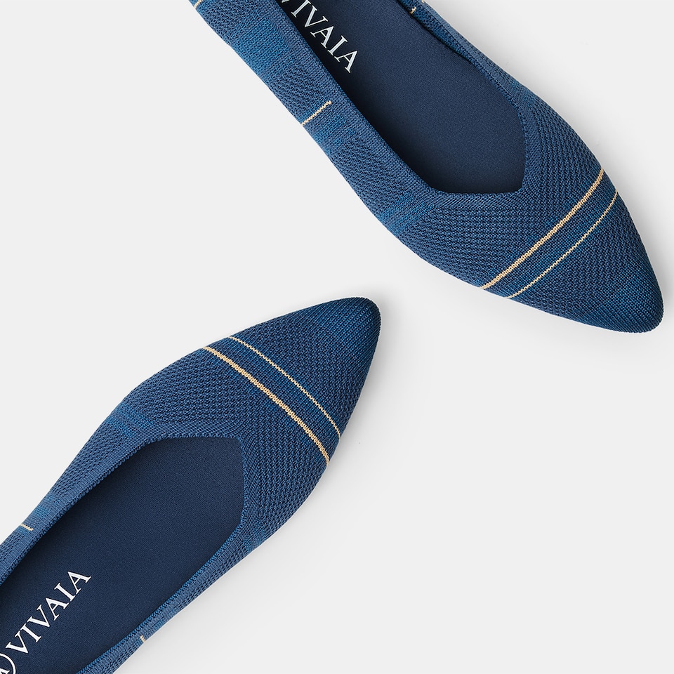 Avis Pointed-toe Flats in Denim Blue | Women's Sustainable, Washable and Stylish Shoes | VIVAIA
