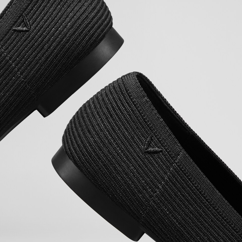 Margot Square-toe Flats in Deep Ebony | Women's Sustainable, Washable and Stylish Black Shoes | VIVAIA