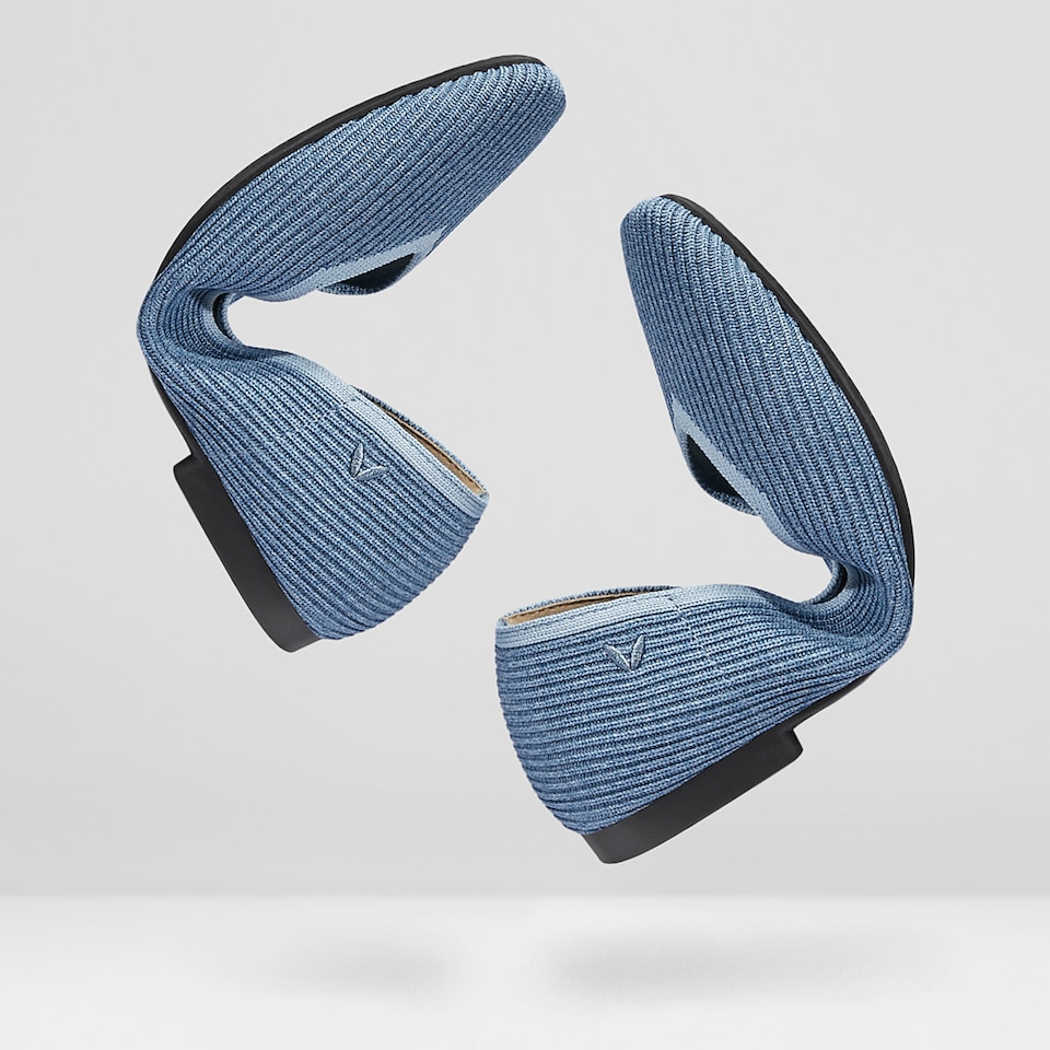 Margot Square-toe Flats in Denim Blue | Women's Sustainable, Washable and Stylish Shoes | VIVAIA