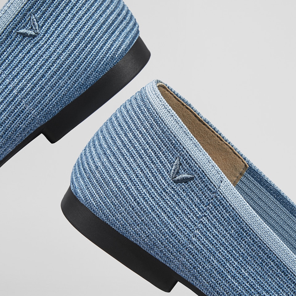 Margot Square-toe Flats in Denim Blue | Women's Sustainable, Washable and Stylish Shoes | VIVAIA