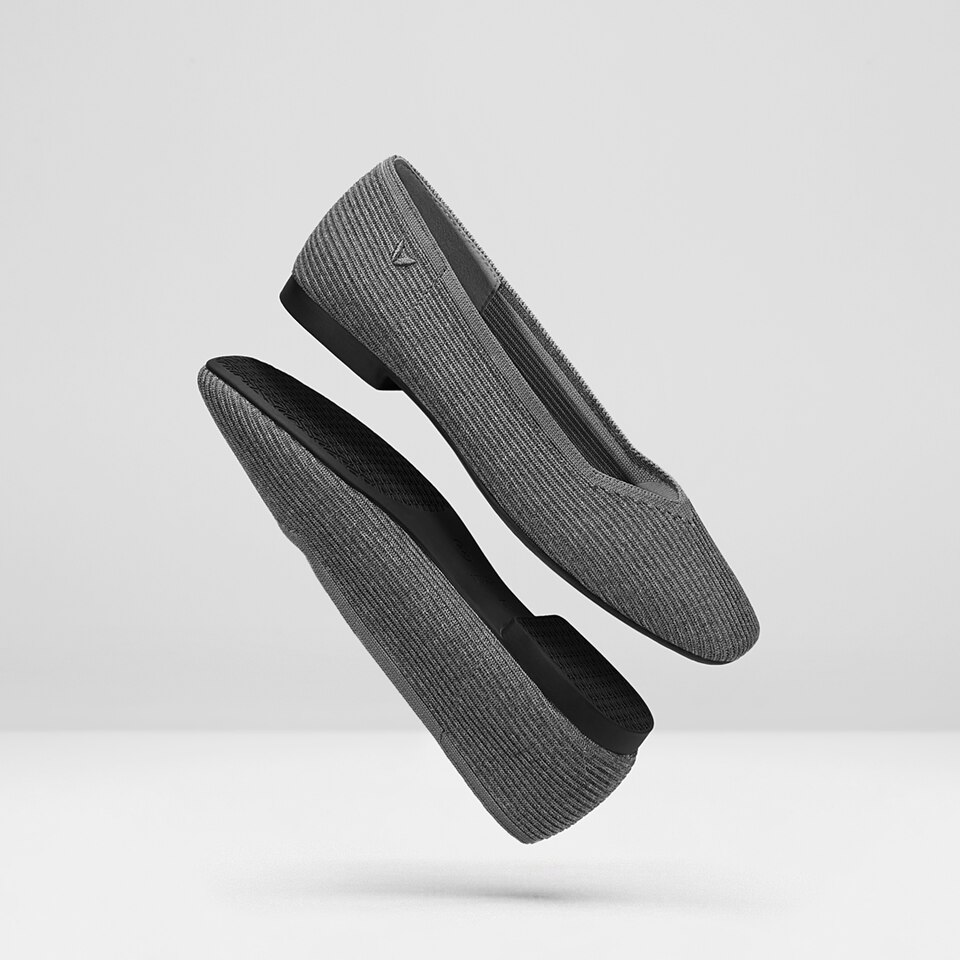 Margot Square-toe Flats in Rich Grey | Women's Sustainable, Washable and Stylish Shoes | VIVAIA