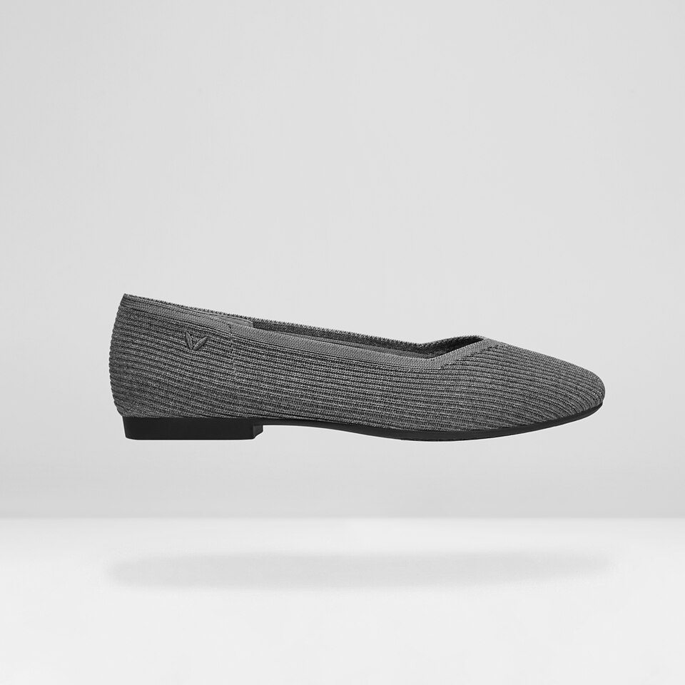 Margot Square-toe Flats in Rich Grey | Women's Sustainable, Washable and Stylish Shoes | VIVAIA
