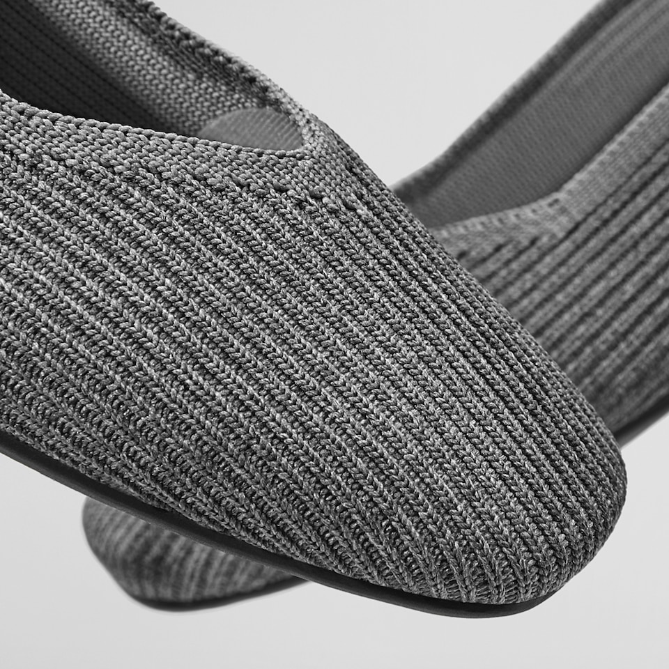 Margot Square-toe Flats in Rich Grey | Women's Sustainable, Washable and Stylish Shoes | VIVAIA