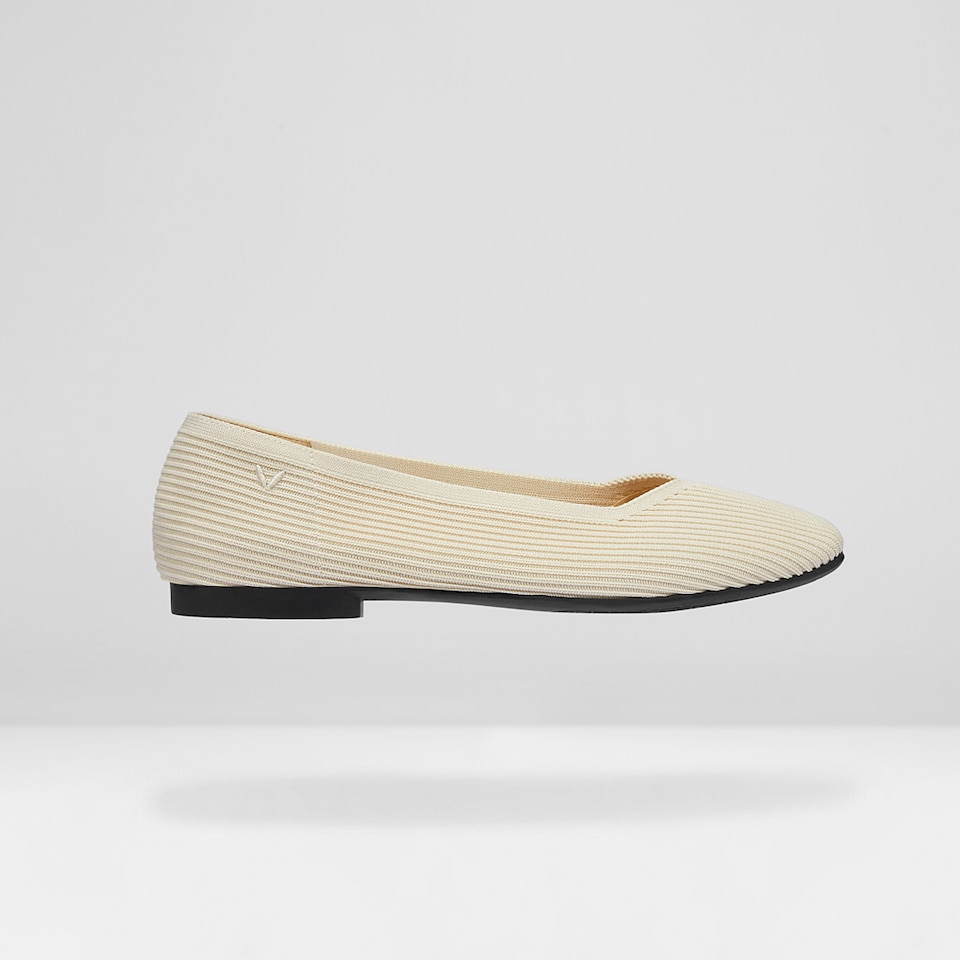 Margot Square-toe Flats in Cream Ivory | Women's Sustainable, Washable and Stylish Shoes | VIVAIA
