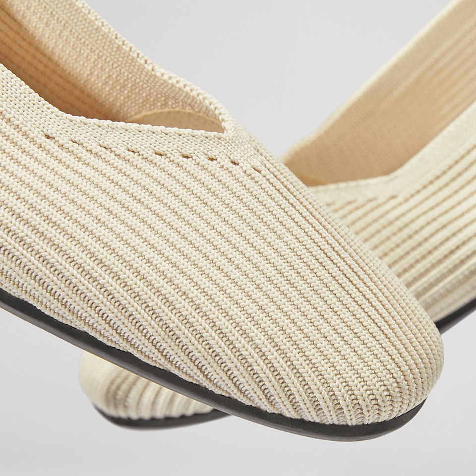 Margot Square-toe Flats in Cream Ivory | Women's Sustainable, Washable and Stylish Shoes | VIVAIA
