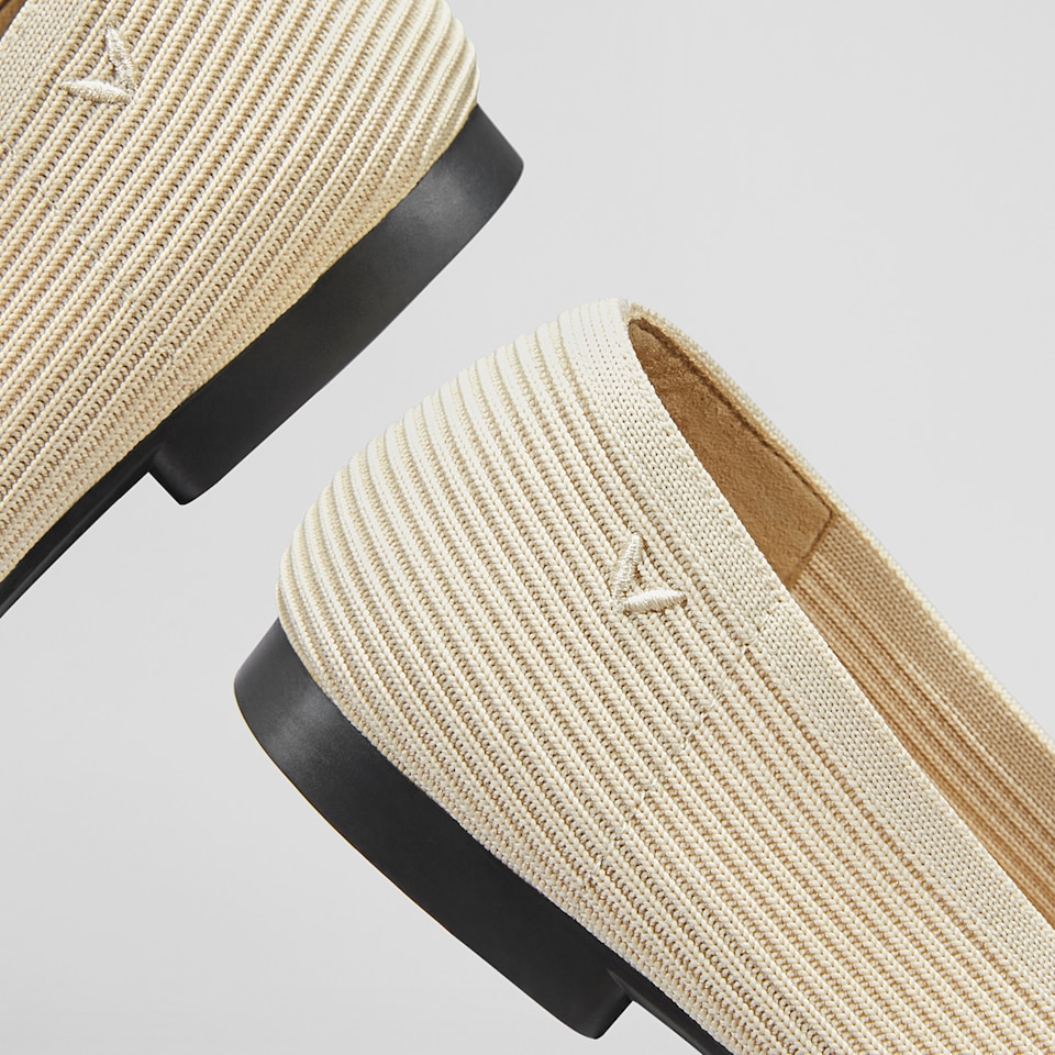 Margot Square-toe Flats in Cream Ivory | Women's Sustainable, Washable and Stylish Shoes | VIVAIA