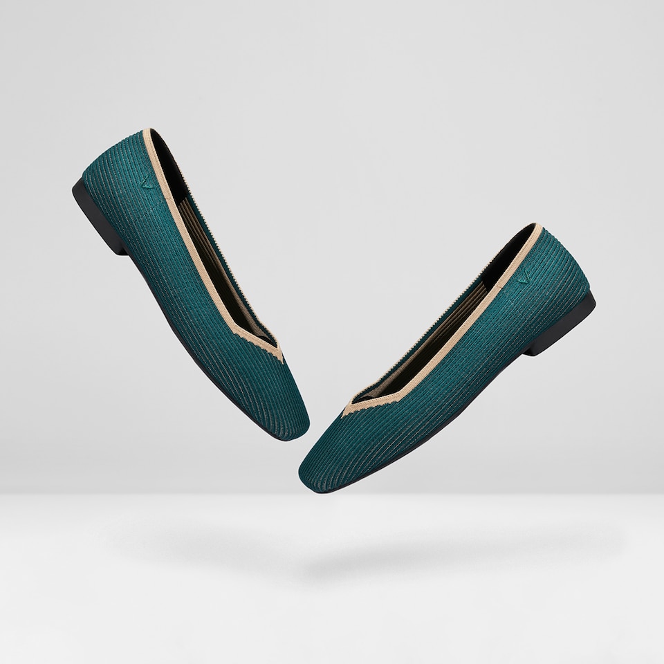 Margot Square-toe Flats in Sacramento Green | Women's Sustainable, Washable and Stylish Shoes | VIVAIA