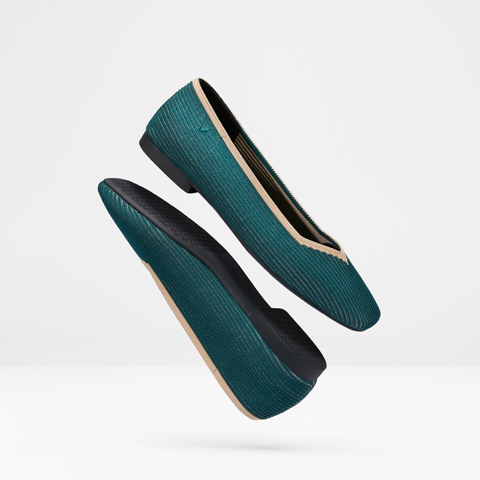 Margot Square-toe Flats in Sacramento Green | Women's Sustainable, Washable and Stylish Shoes | VIVAIA