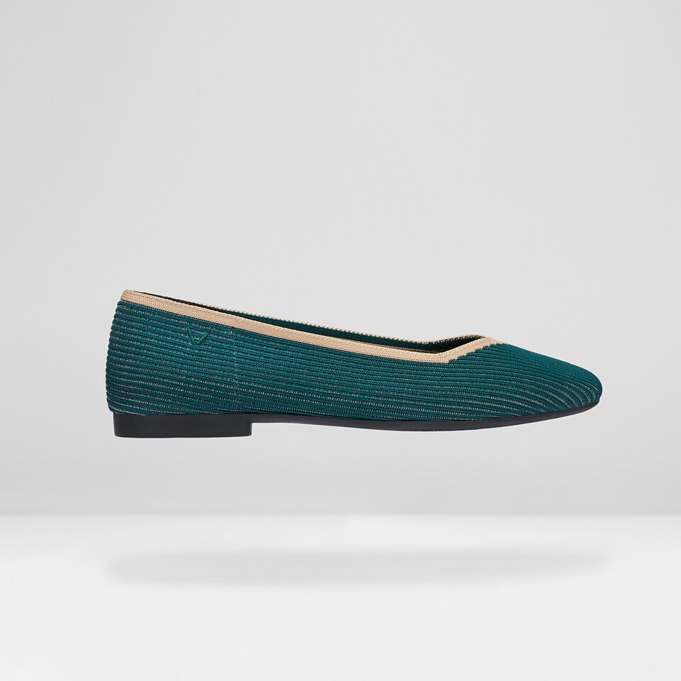 Margot Square-toe Flats in Sacramento Green | Women's Sustainable, Washable and Stylish Shoes | VIVAIA