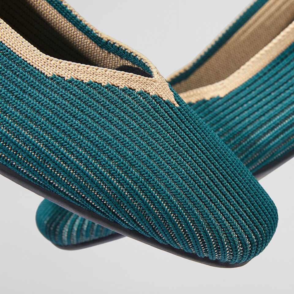 Margot Square-toe Flats in Sacramento Green | Women's Sustainable, Washable and Stylish Shoes | VIVAIA