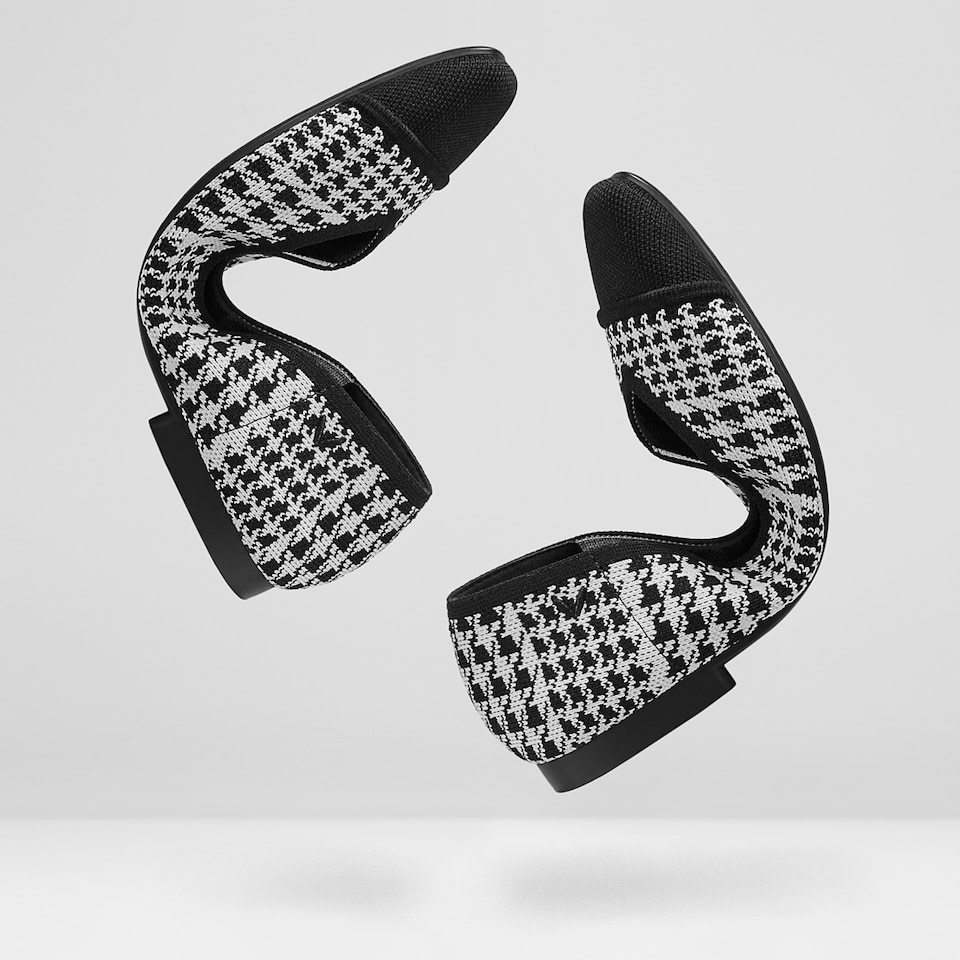 Margot Square-toe Flats in Black Houndstooth | Women's Sustainable, Washable and Stylish Shoes | VIVAIA