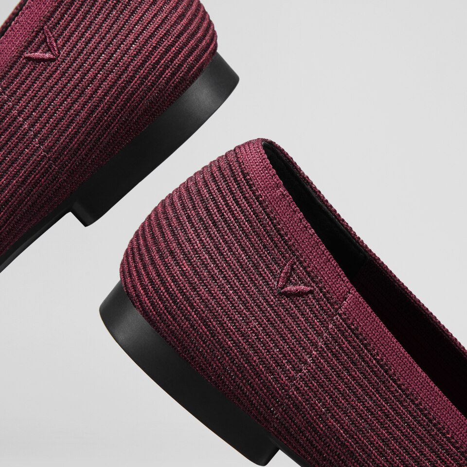 Margot Square-toe Flats in Wine Red | Women's Sustainable, Washable and Stylish Shoes | VIVAIA