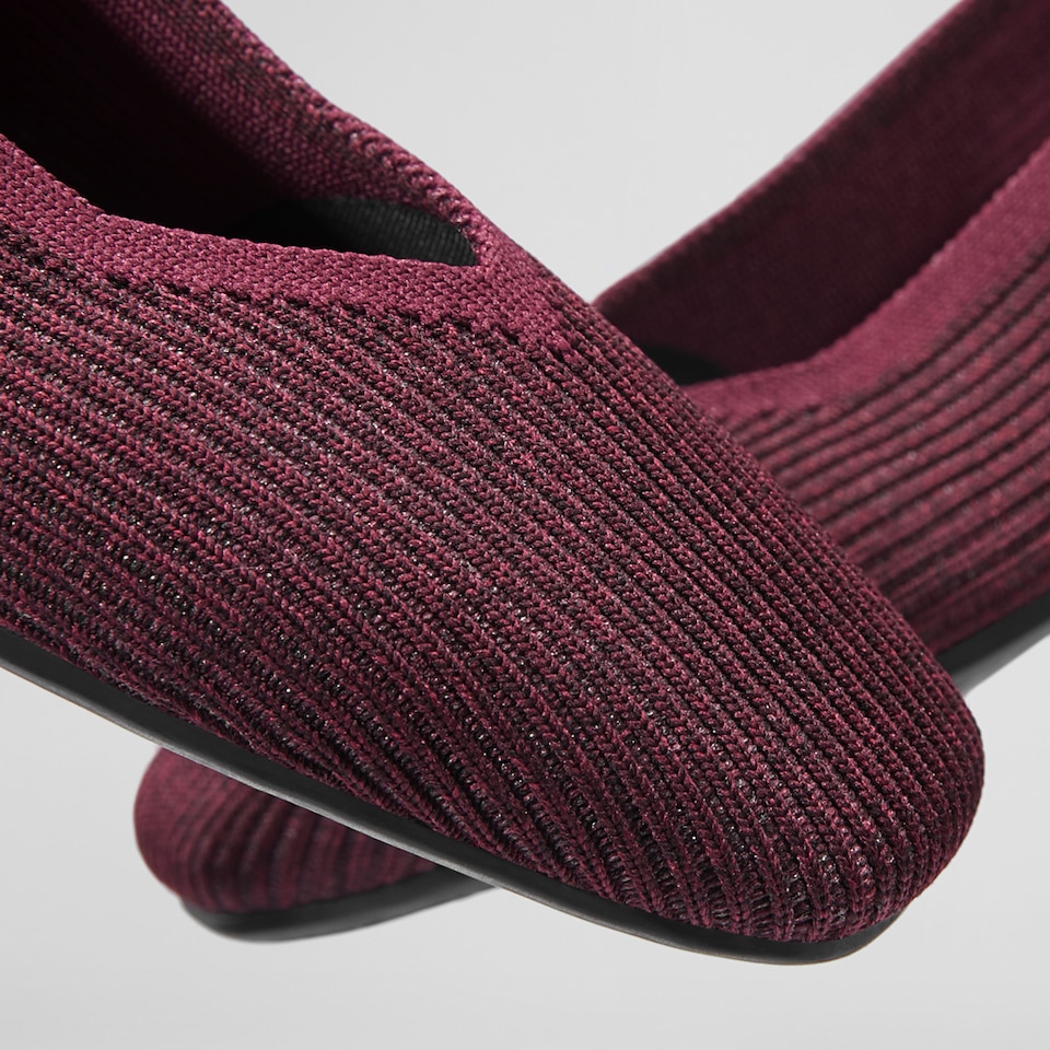 Margot Square-toe Flats in Wine Red | Women's Sustainable, Washable and Stylish Shoes | VIVAIA