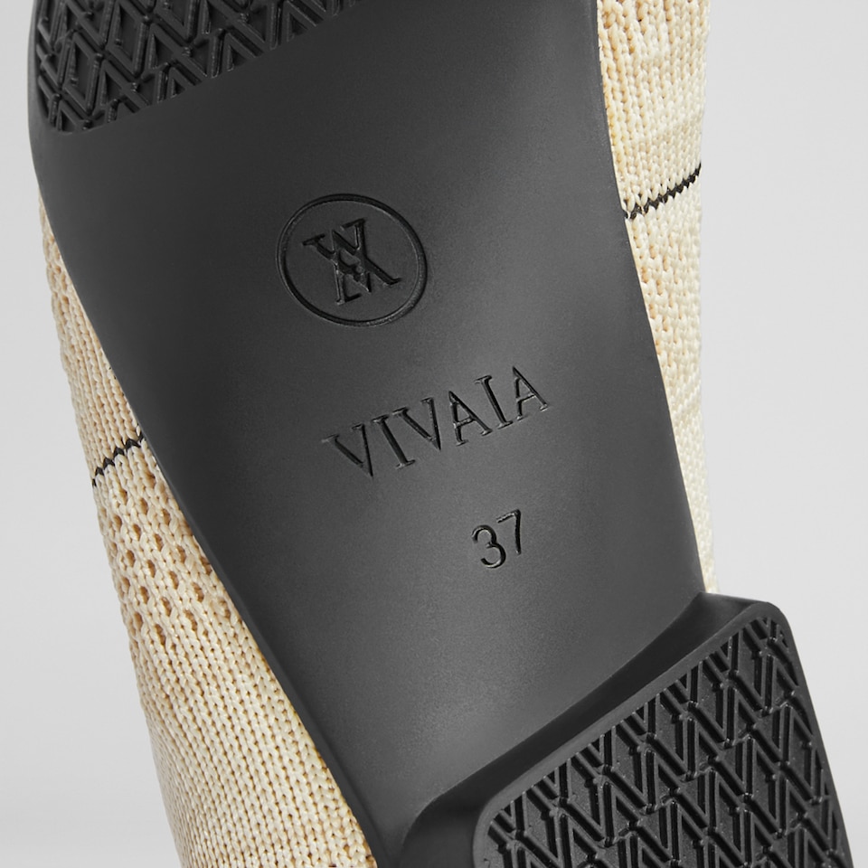Margot Square-toe Flats in Striped Cream | Women's Sustainable, Washable and Stylish Shoes | VIVAIA