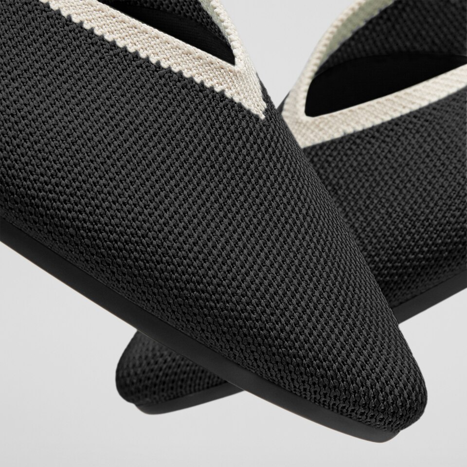 Vienna Pointy Flats in Deep Ebony | Women's Sustainable, Washable and Stylish Black Shoes | VIVAIA