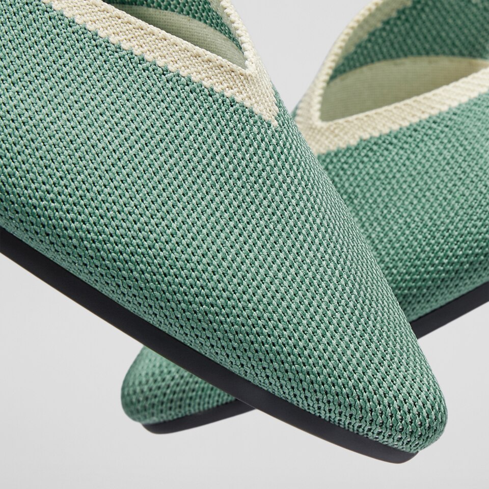 Vienna Pointy Flats in Teal Green | Women's Sustainable, Washable and Stylish Shoes | VIVAIA