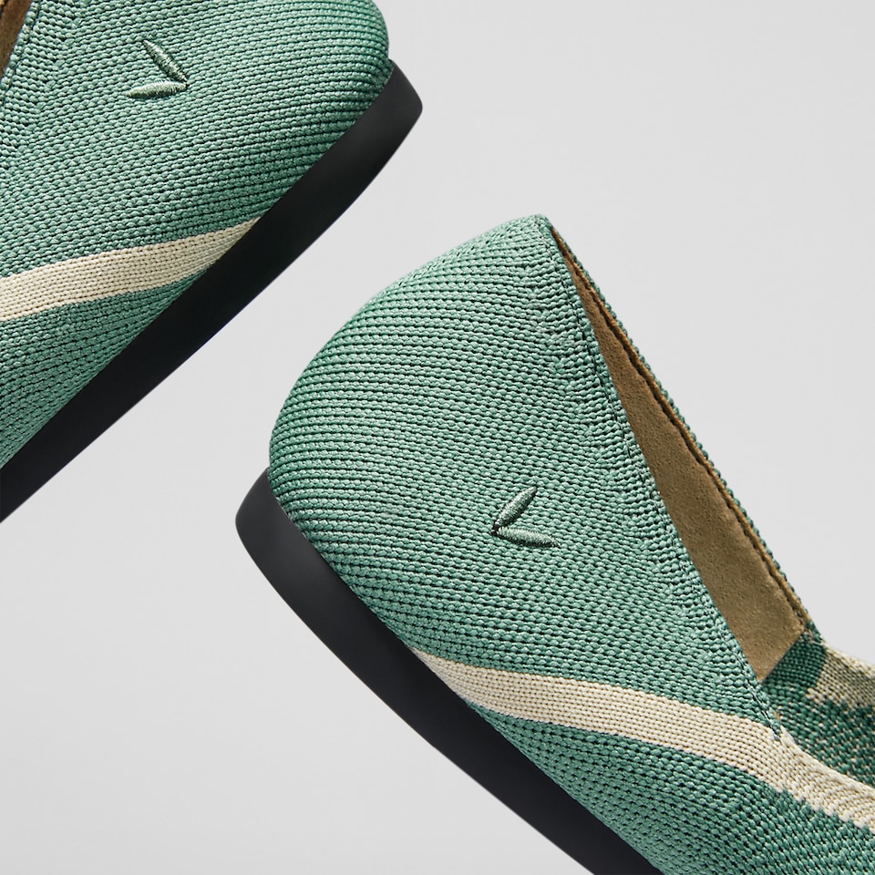 Vienna Pointy Flats in Teal Green | Women's Sustainable, Washable and Stylish Shoes | VIVAIA