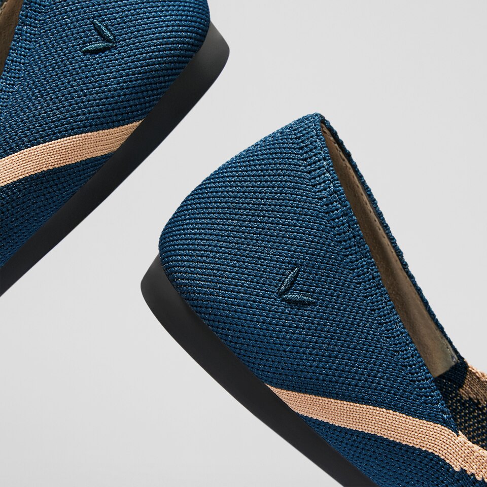Vienna Pointy Flats in Marine Blue | Women's Sustainable, Washable and Stylish Shoes | VIVAIA