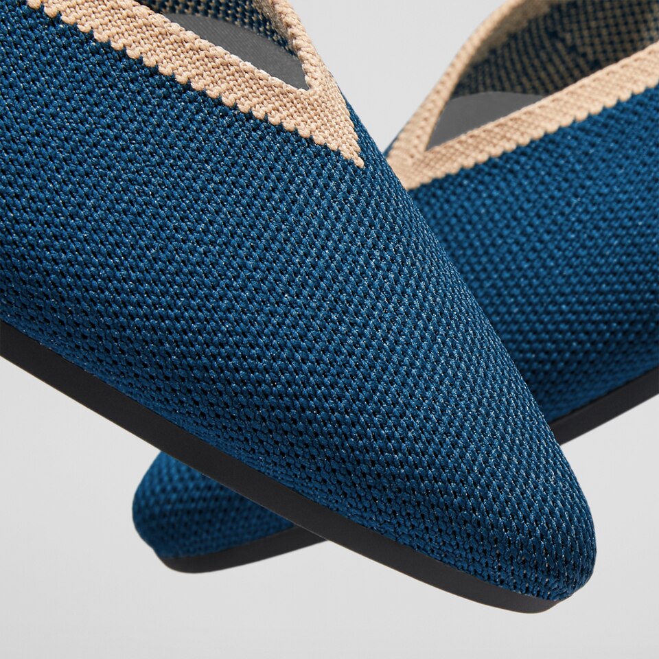 Vienna Pointy Flats in Marine Blue | Women's Sustainable, Washable and Stylish Shoes | VIVAIA