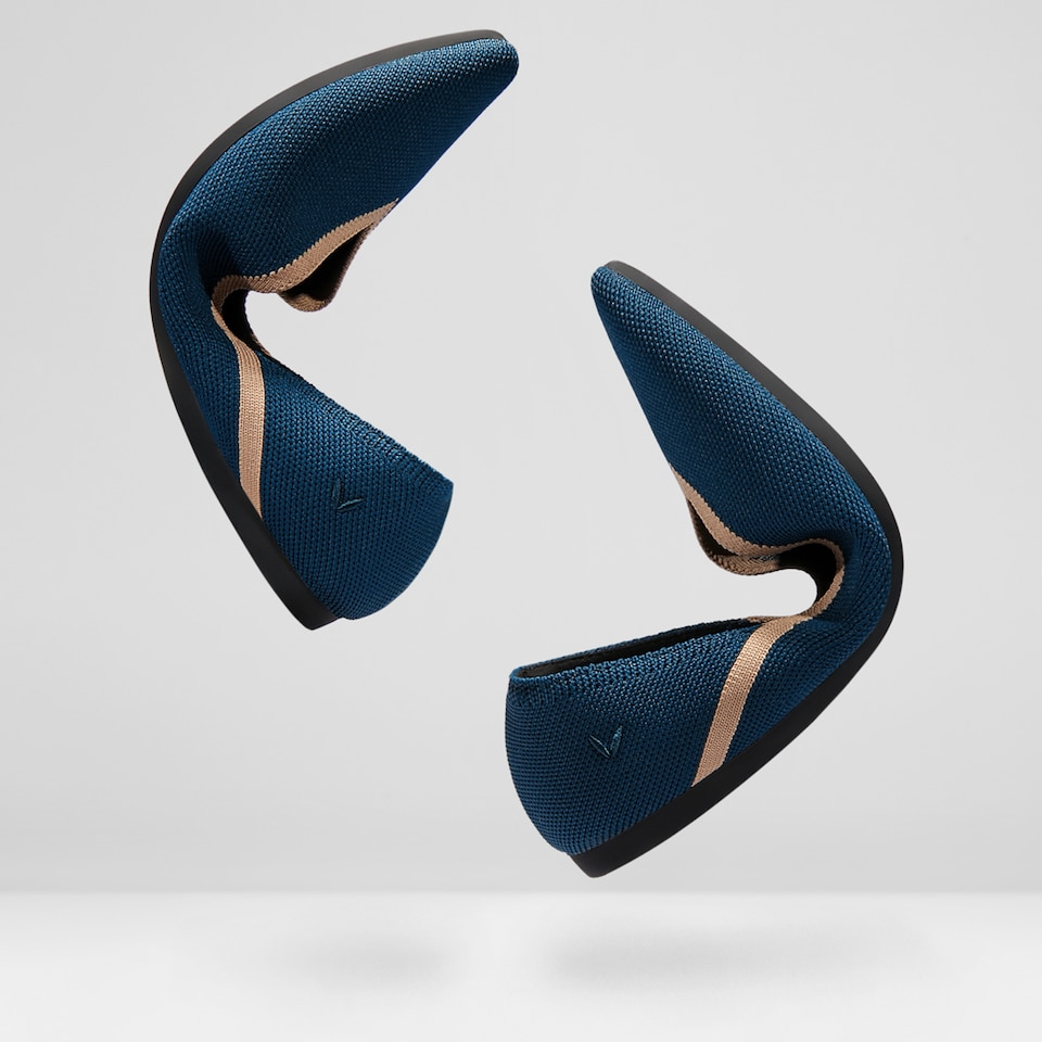 Vienna Pointy Flats in Marine Blue | Women's Sustainable, Washable and Stylish Shoes | VIVAIA