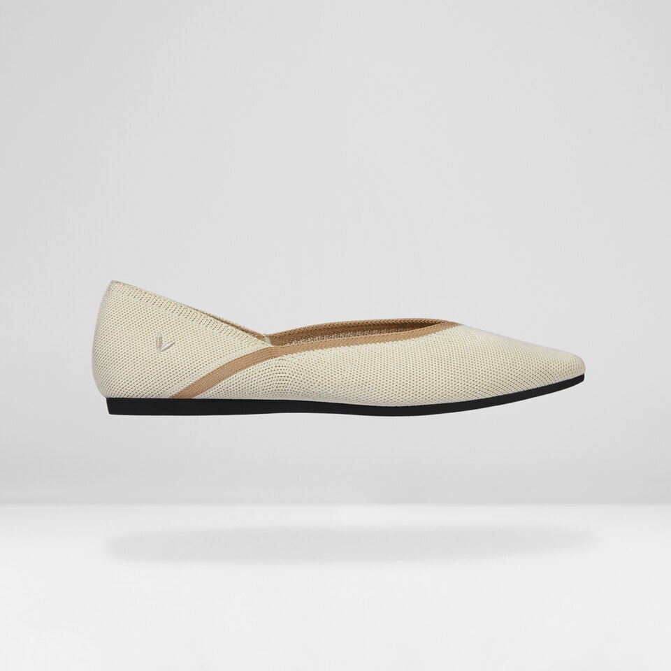 Vienna Pointy Flats in Cream Ivory | Women's Sustainable, Washable and Stylish Shoes | VIVAIA