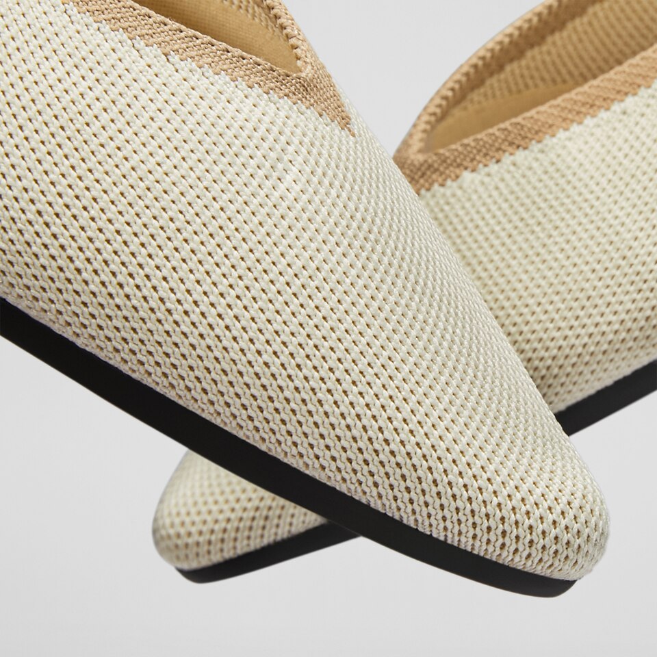 Vienna Pointy Flats in Cream Ivory | Women's Sustainable, Washable and Stylish Shoes | VIVAIA